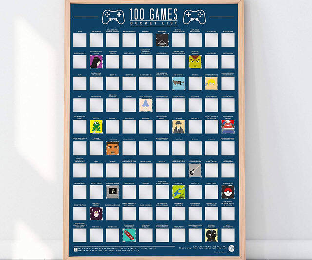 100 Must Play Games Scratch-Off Poster - //coolthings.us