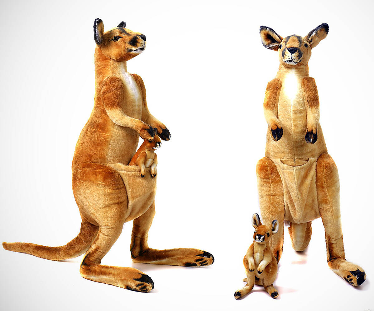 3 Foot Giant Kari the Kangaroo and Joey Animal Stuffed Plush - //coolthings.us