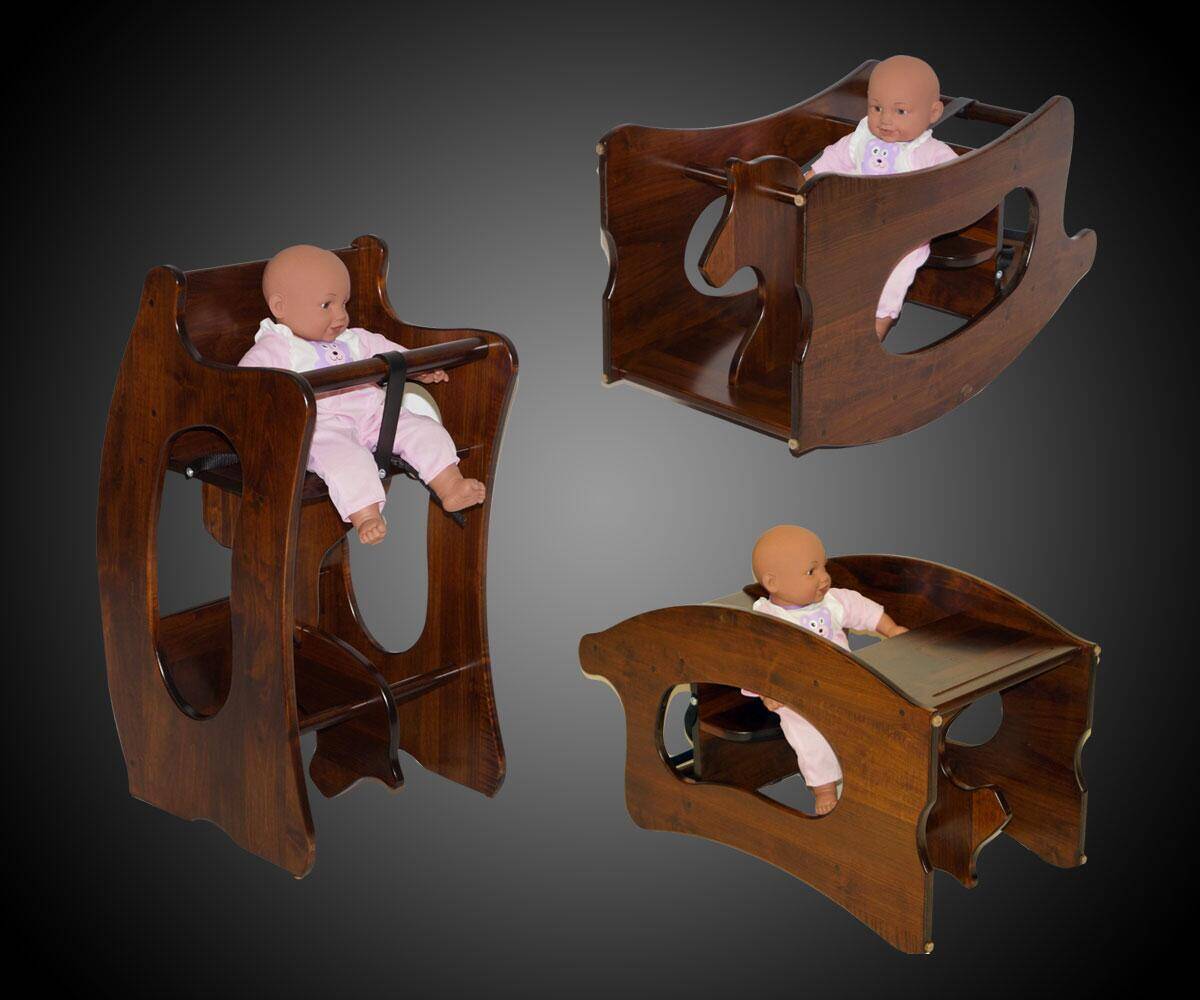 3-in-1 Amish High Chair