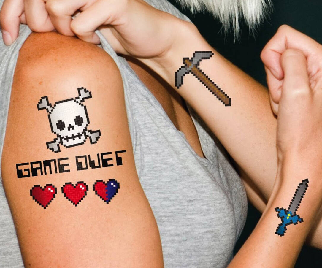 8-Bit Temporary Tattoos
