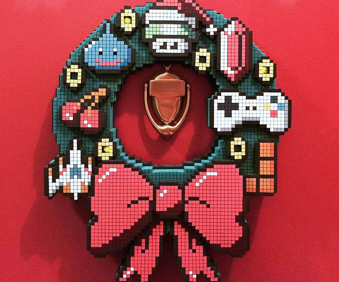 8-Bit Holiday Wreath