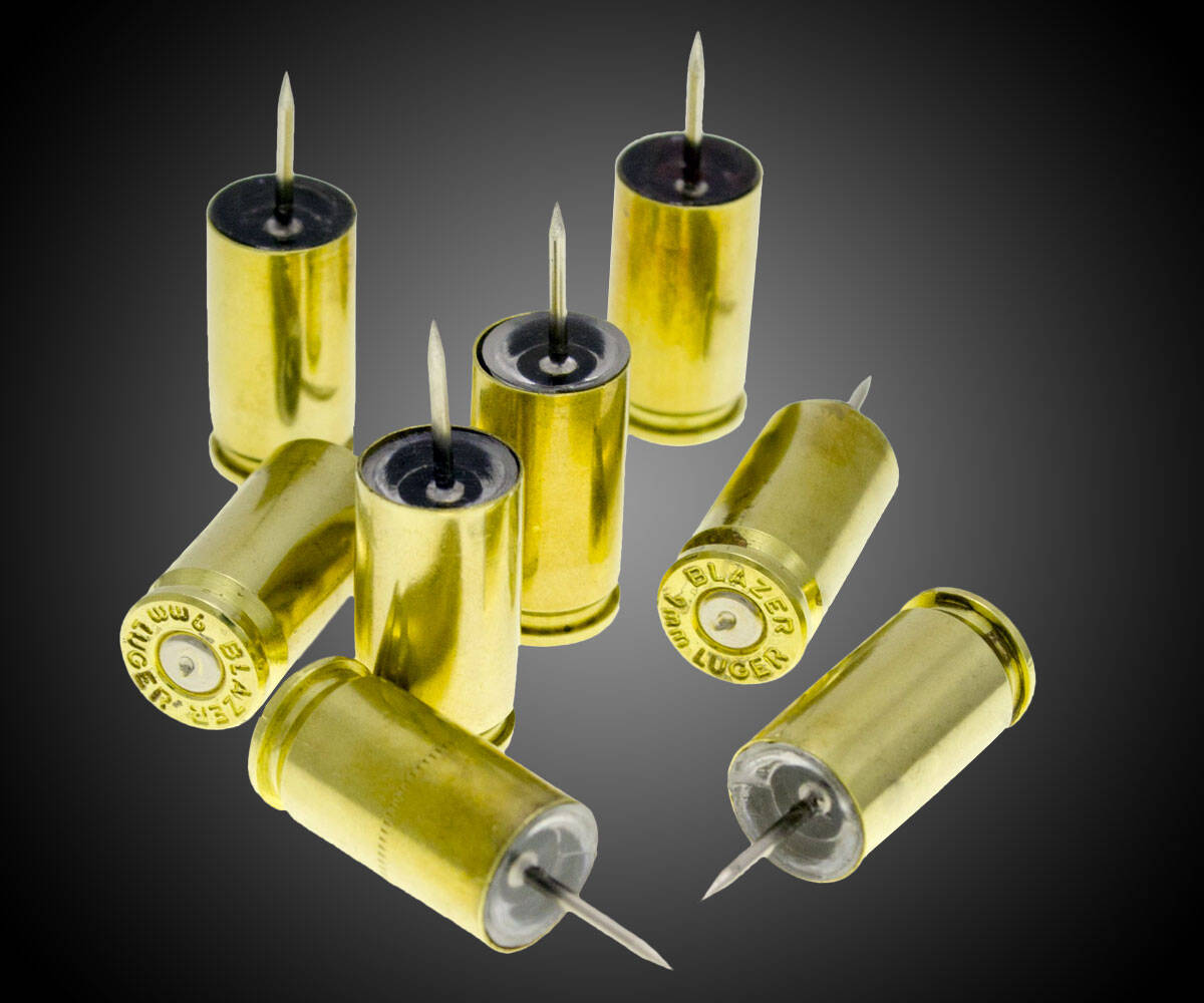 9mm Bullet Casing Push Pins - //coolthings.us