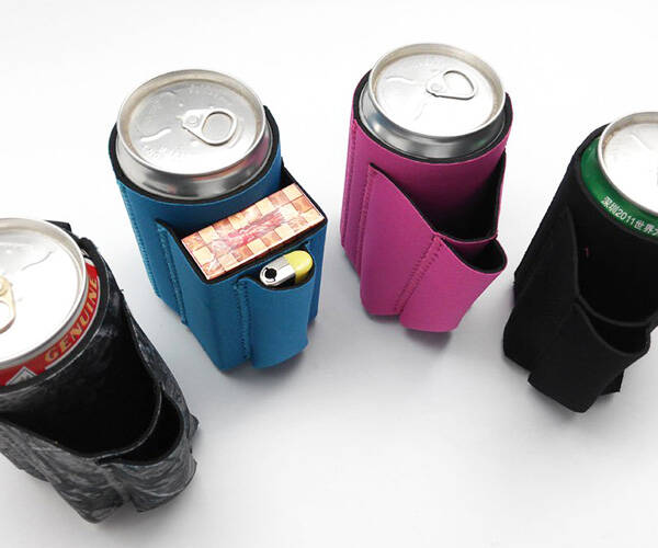 Beer Koozie With Cigarette And Lighter Holder