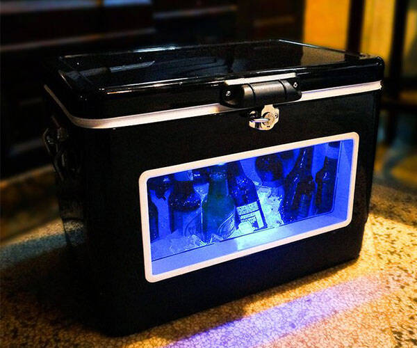 Black LED Party Cooler with Window
