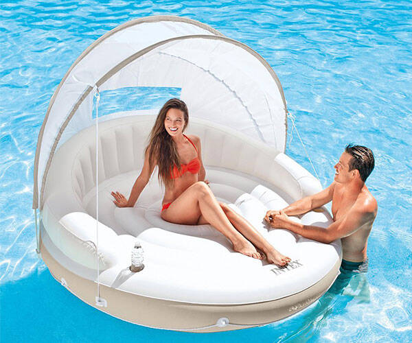 Canopy Island Inflatable Pool Lounge - //coolthings.us