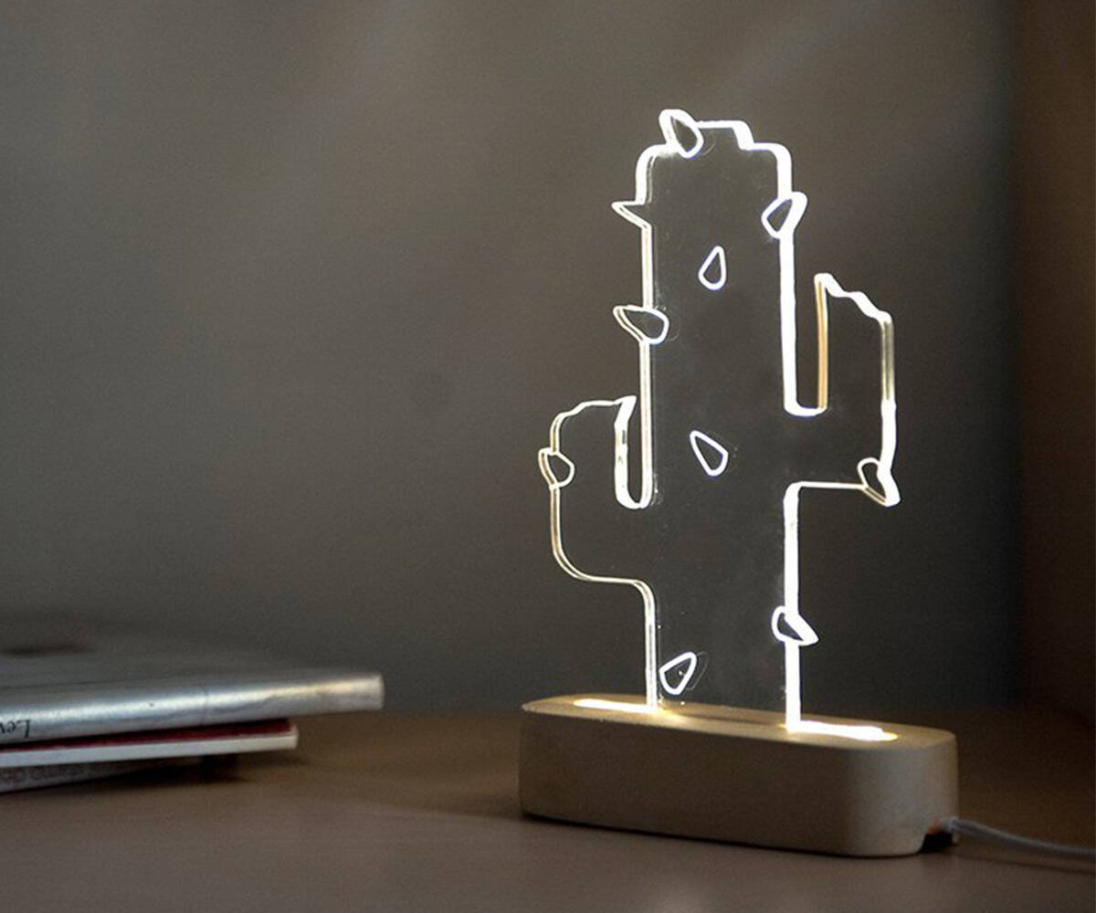 Concrete Cactus Lamp