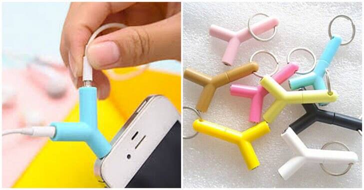 Earphone Sharing Plug Key Rings