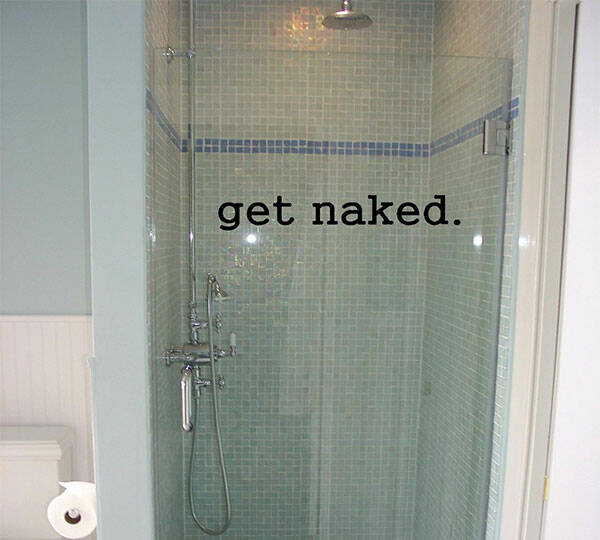 Get Naked Shower Glass Vinyl Decals - http://coolthings.us