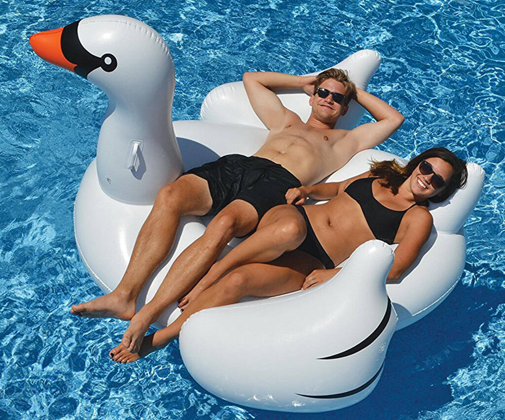 Giant Swan Pool Float - coolthings.us