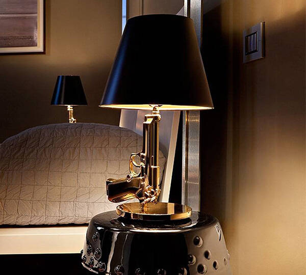 Gold Gun Table Lamp Light