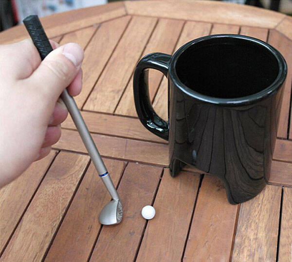 Golf in Office Coffee Cup