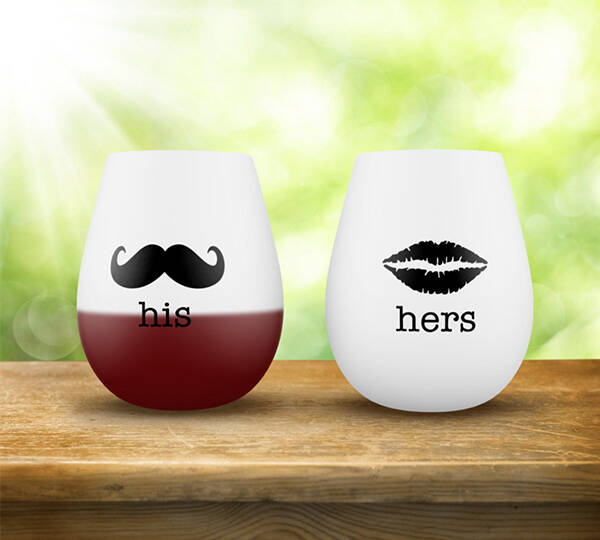 His and Hers Silicone Wine Glasses