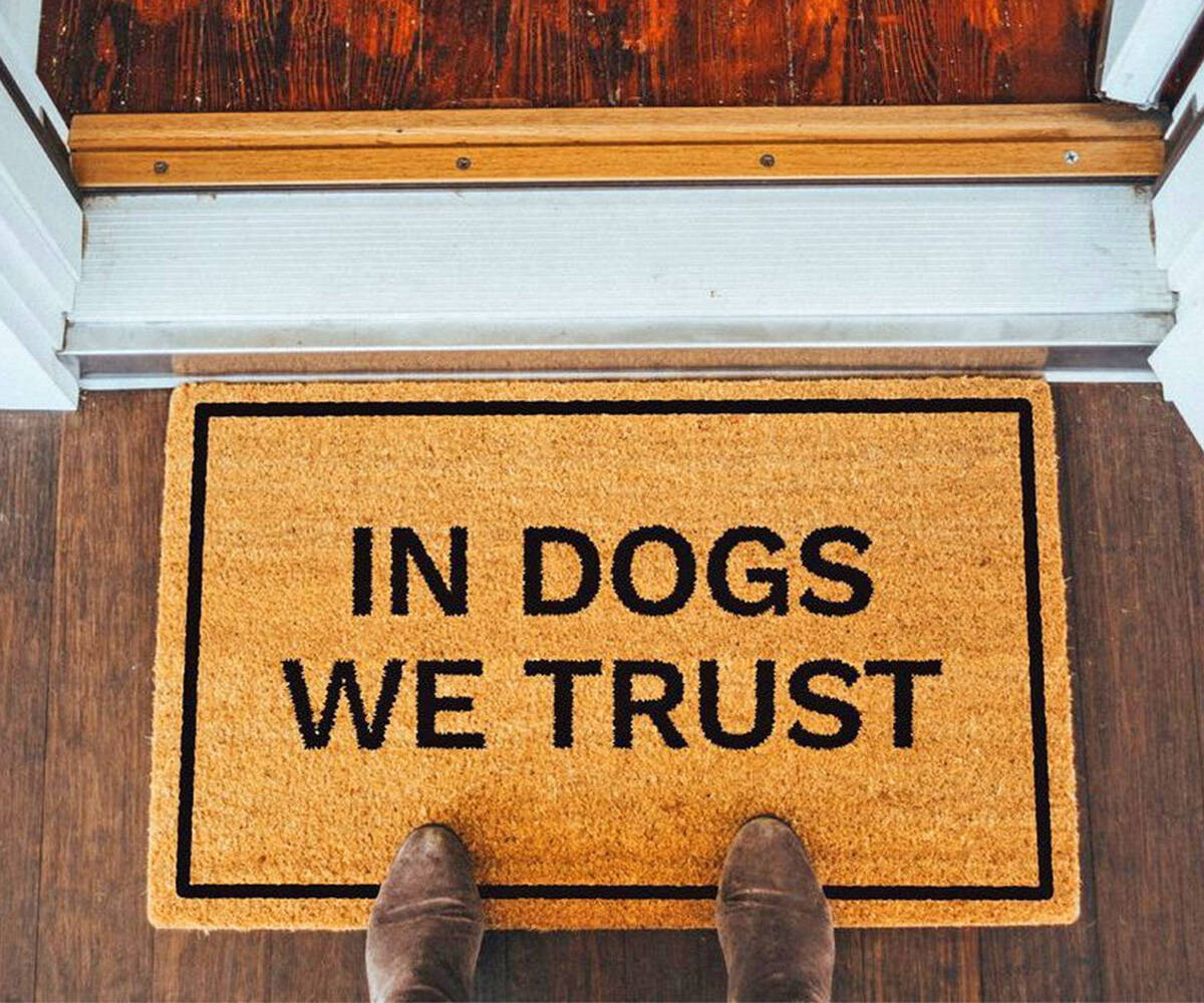 In Dogs We Trust Doormat