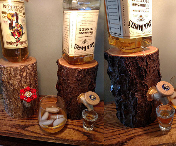 Log Shaped Liquor Dispenser