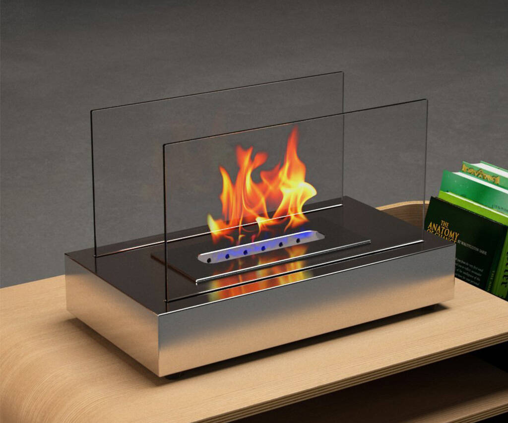 Moda Flame Stainless Steel Table Top Fireplace - coolthings.us