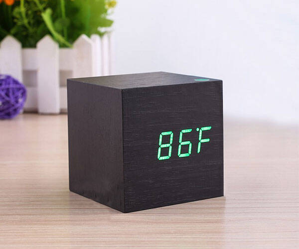 Wooden Block Alarm Clock - coolthings.us