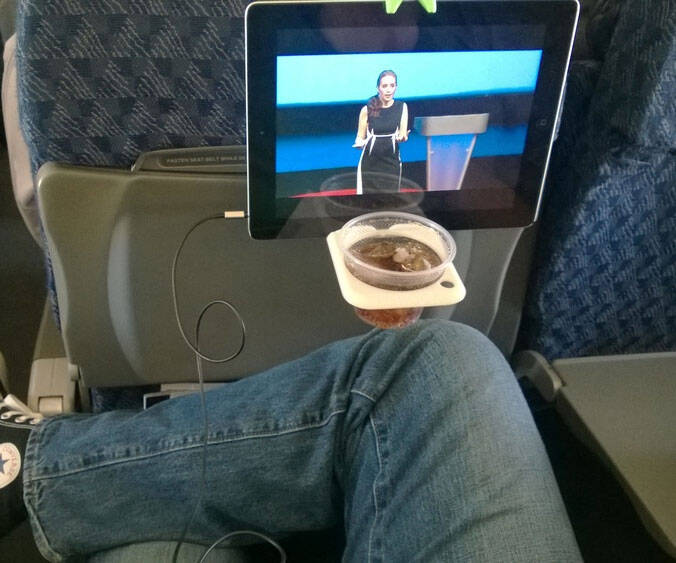 Airplane Cup And Tablet Hook