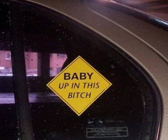 Baby Up In This Bitch Car Sticker - coolthings.us