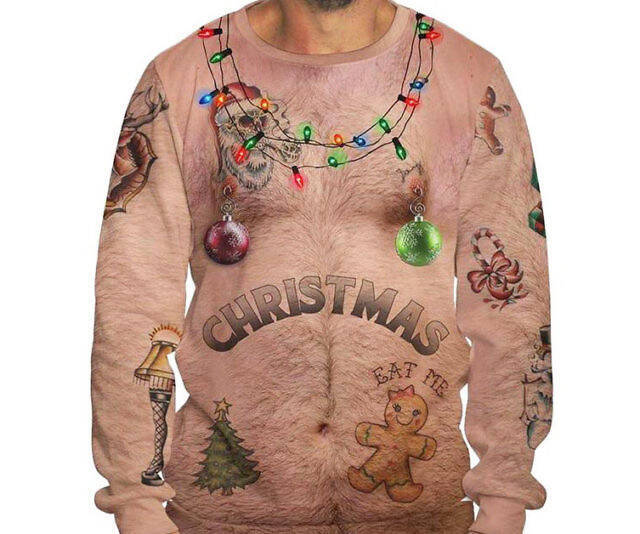 Bare Chest Ugly Christmas Sweater - coolthings.us