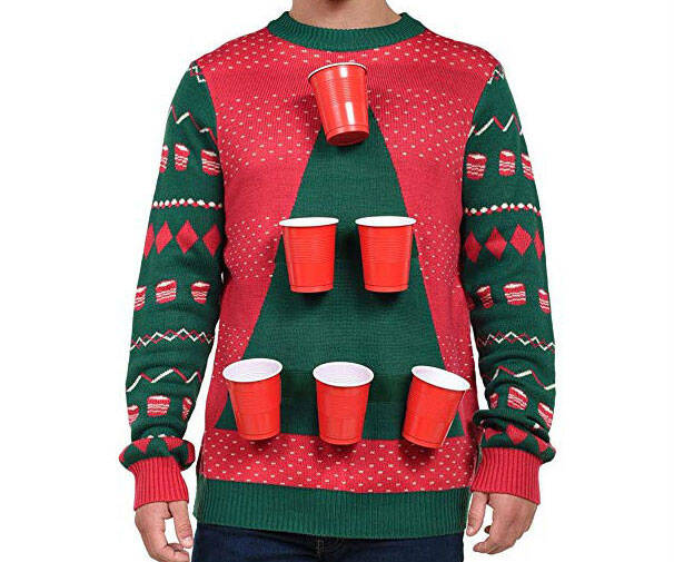Beer Pong Ugly Christmas Sweater - coolthings.us