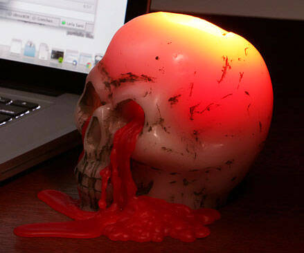 Bleeding Skull Candle - coolthings.us