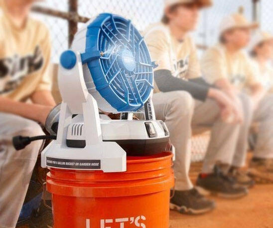 Bucket Top Misting Fan