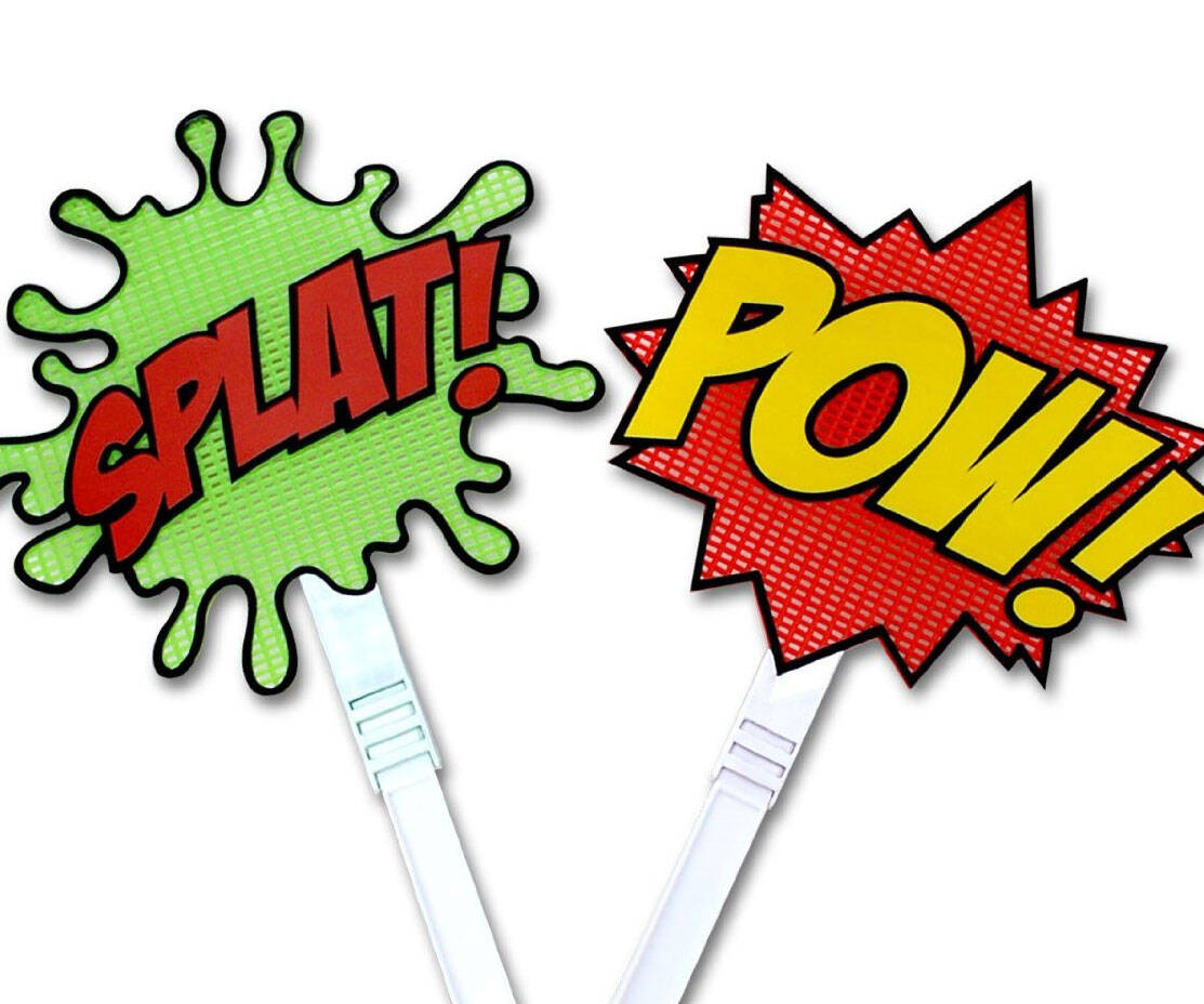 Comic Book Style Fly Swatters