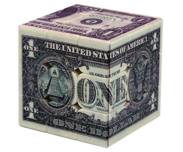 Dollar Bill Rubik's Cube Puzzle - coolthings.us