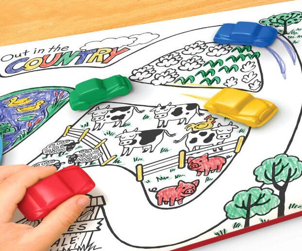 Drive Thru Placemat With Crayons
