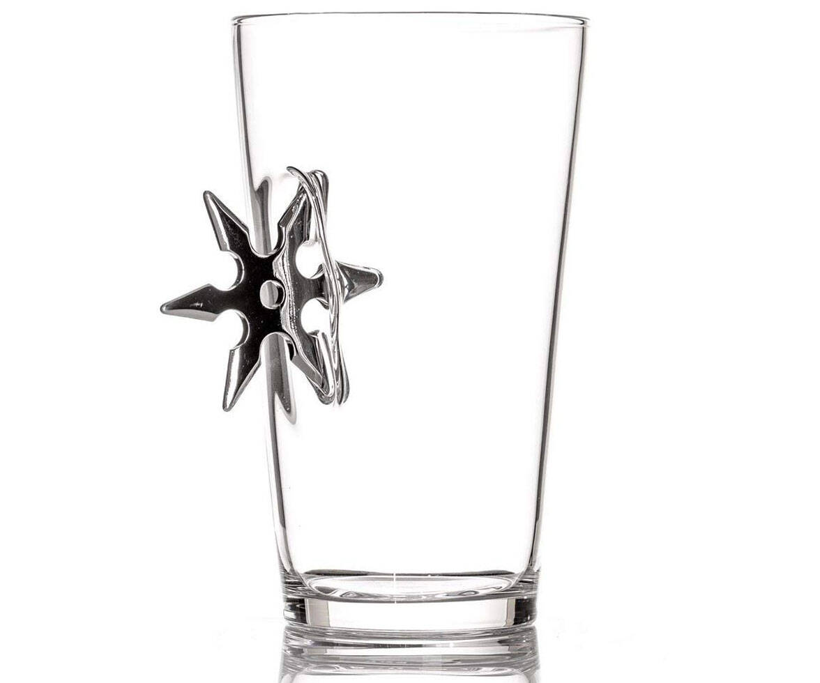 Embedded Ninja Star Pint Glass - coolthings.us