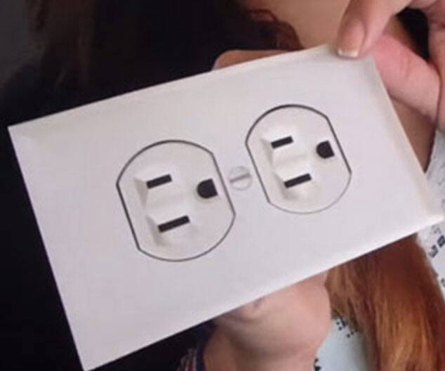 Fake Electric Outlet Sticker