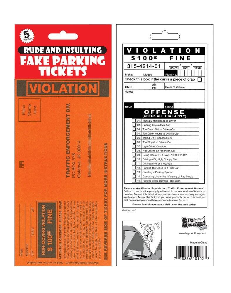 Fake Parking Ticket - coolthings.us