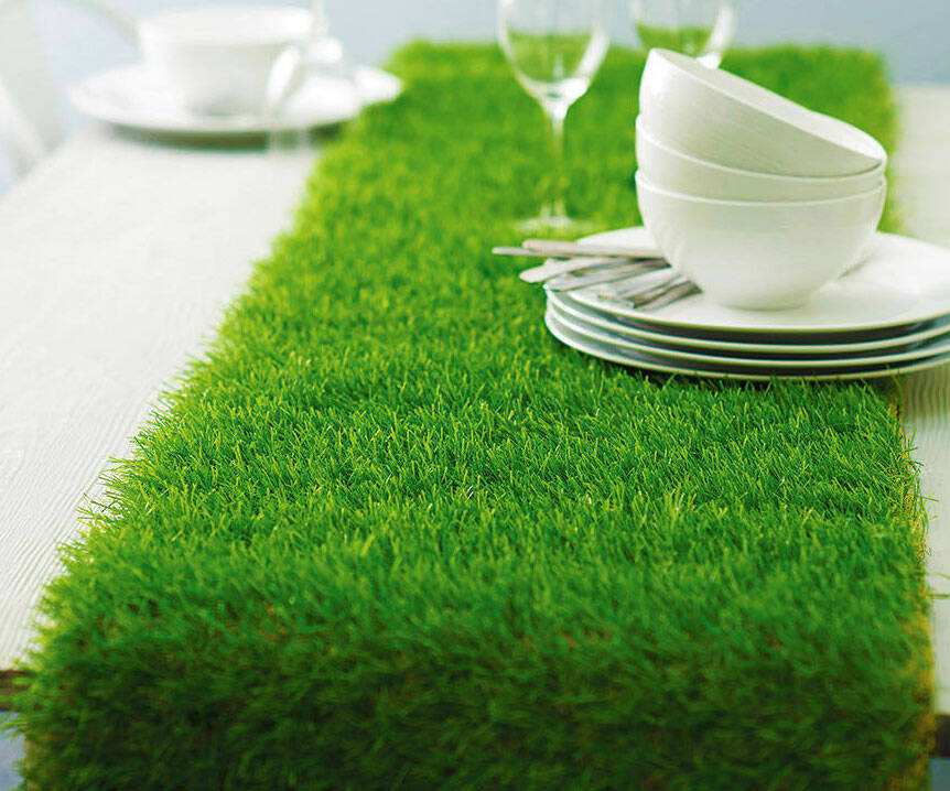 Faux Grass Table Runner