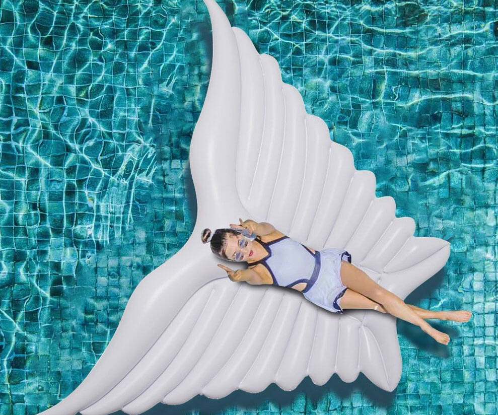 Giant Inflatable Angel Wings Pool Float - coolthings.us