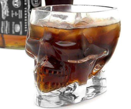 Glass Skull Drinking Cup