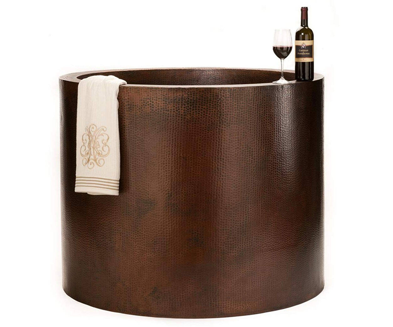 Hammered Copper Soaking Tub - coolthings.us