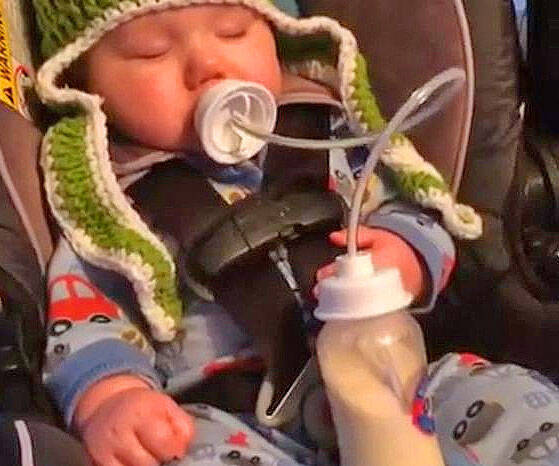 Hands-Free Baby Bottle Feeder System