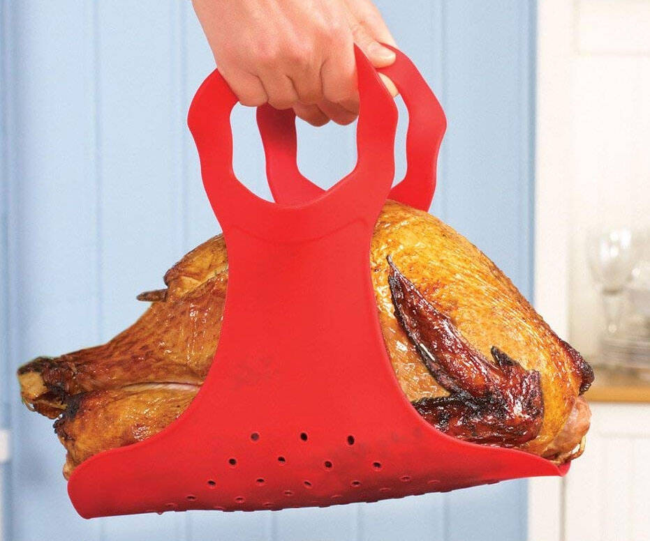 Heat-Resistant Silicone Turkey Lifter - coolthings.us