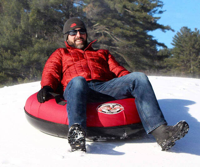 Heavy-Duty Inflatable Snow Tube - coolthings.us