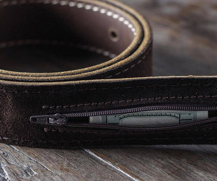 Hidden Pocket Leather Belt - coolthings.us