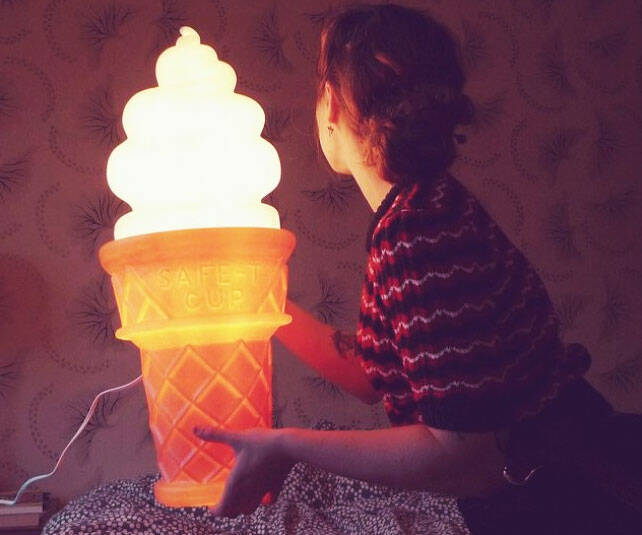 Giant Ice Cream Cone Lamp - //coolthings.us