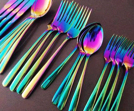 Iridescent Rainbow Utensils - //coolthings.us