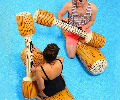 Jousting Inflatable Wooden Logs - //coolthings.us