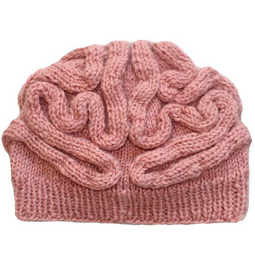 Knit Pink Brain Hat - coolthings.us