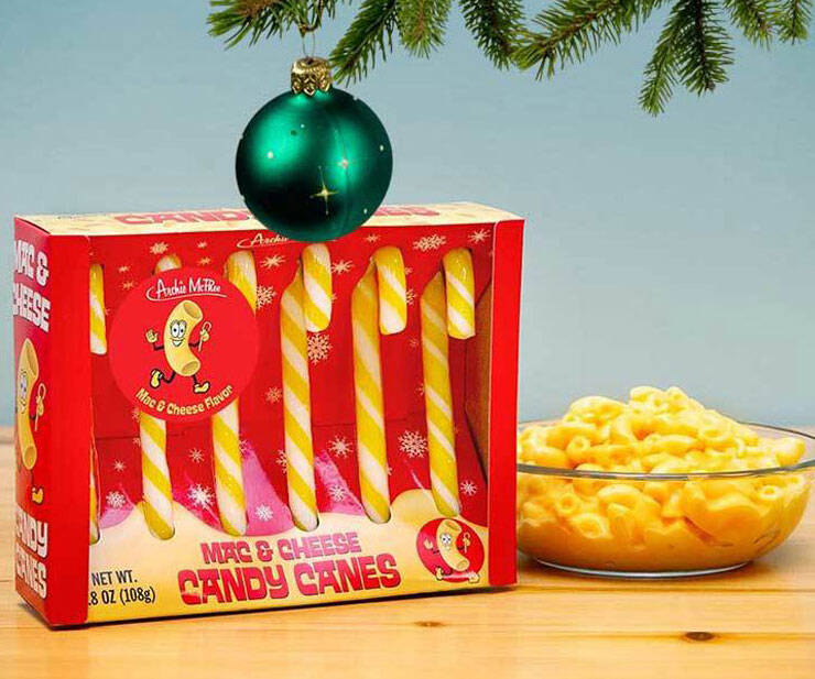 Mac & Cheese Flavored Candy Canes - //coolthings.us