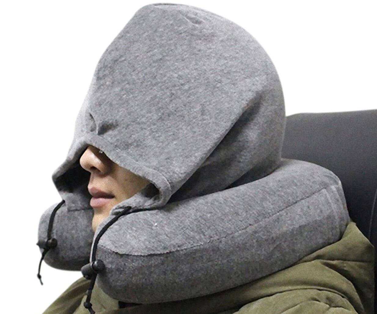 Memory Foam Neck Pillow With Hoodie