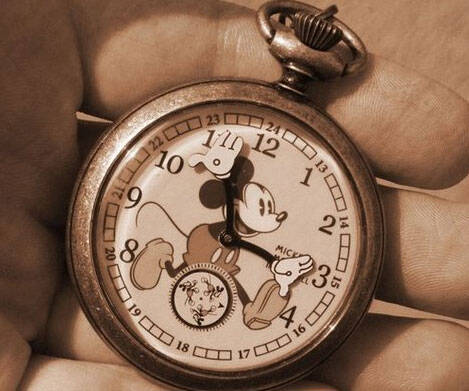 Gold Mickey Mouse Pocket Watch