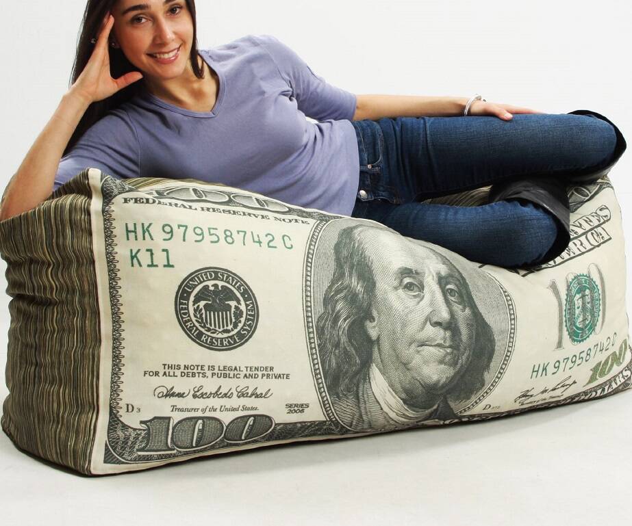 Hundred Dollar Bills Bean Bag