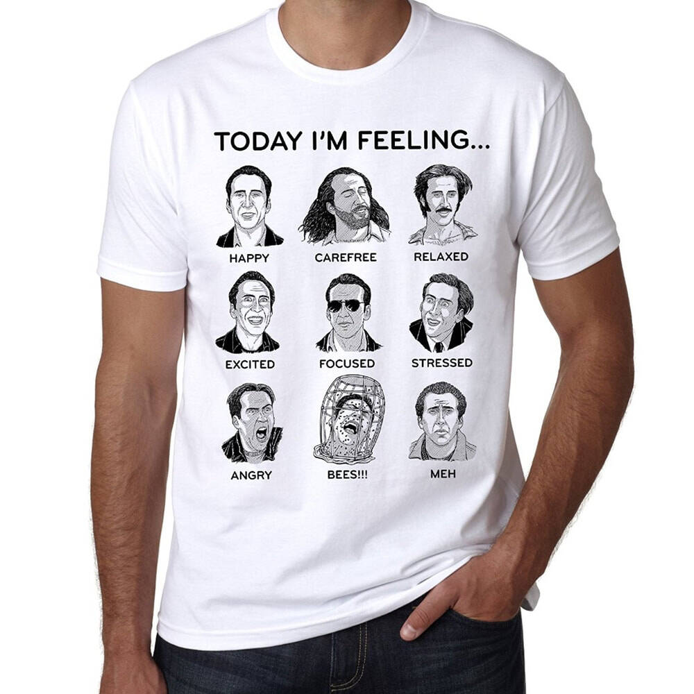 Nicolas Cage Emotions T-Shirt - coolthings.us