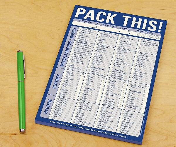 Travel Checklist Pad - //coolthings.us
